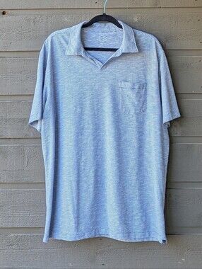 Even Tide Stripe Johnny Collar Pocket Polo Stitch Fix Blue White Men's XXL